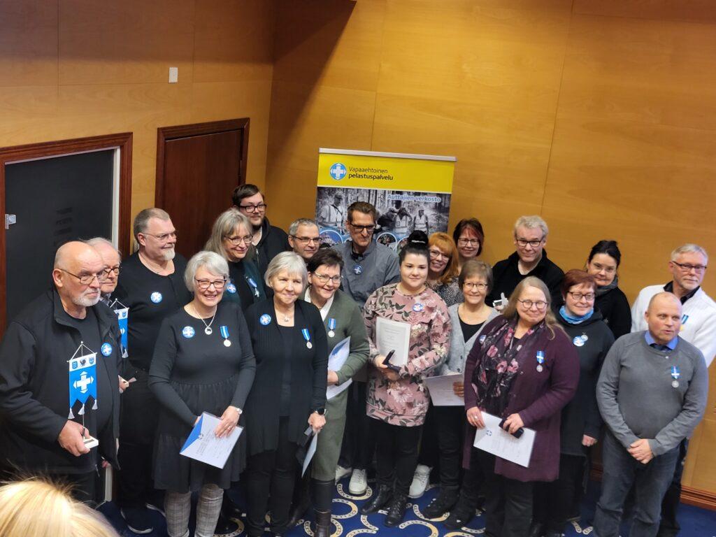 Vapepa palkitsi ansioituneita toimijoita 28.1.2023 Tuurissa pidetyssä valmiusavauksessa. Kuva: Päivi Kultalahti