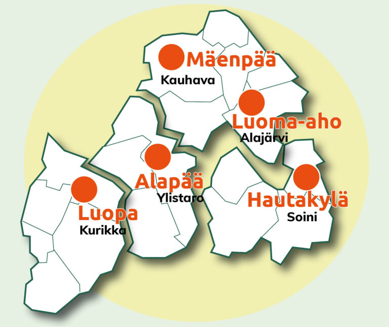 Iltamakyliä on mukana jokaisen eteläpohjalaisen Leader-ryhmän alueelta: Aisapari, Liiveri, Kuudestaan ja Leader Suupohja.