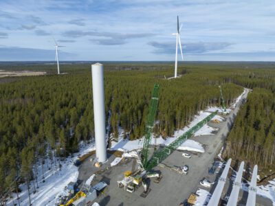 Ilmattaren hybridipuiston rakentaminen on käynnissä Alajärvellä. Kuva: Ilmatar.