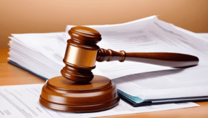 A light wooden gavel on top of a pile of documents on a table qgpcofr80mn6ane9qc3byvxmpmkd2ctl9qoknpy9ju