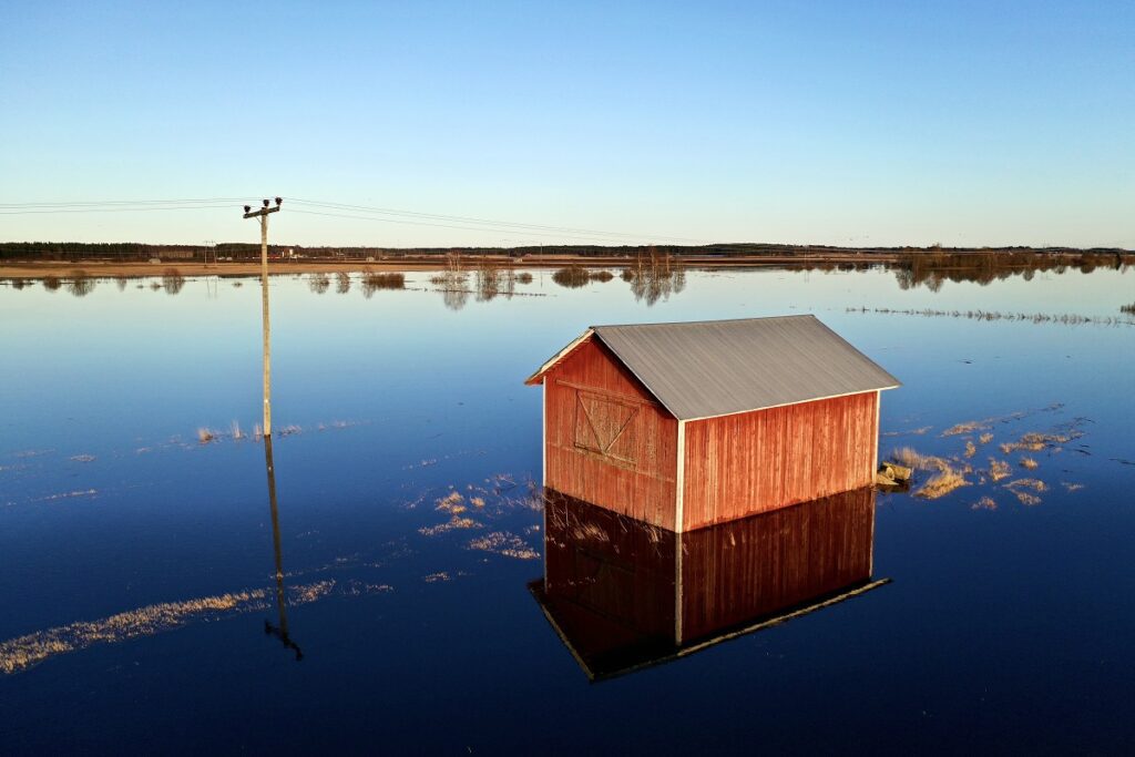Tulvaa Härmässä. Kuva: Joni Keskinen.