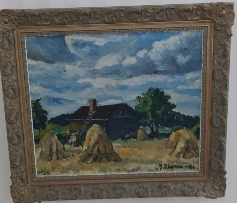 Jorma Melleri kertoo kolumnissaan maanviljelijä Aarne Annolan harrastuksesta taiteen parissa. Kuvassa Ilmari Ikosen työ Kuhilaita pellolla vuodelta 1926. Kuva arkistosta.