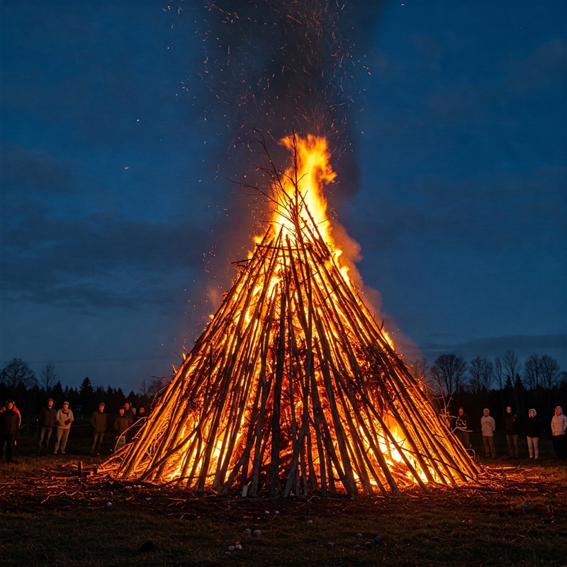 Missä onkaan Kauhavan suurin pääsiäiskokko? Suurimman kokon rakentajalle on luvassa palkkio. Kuva: Jaakko Erkinheimo.