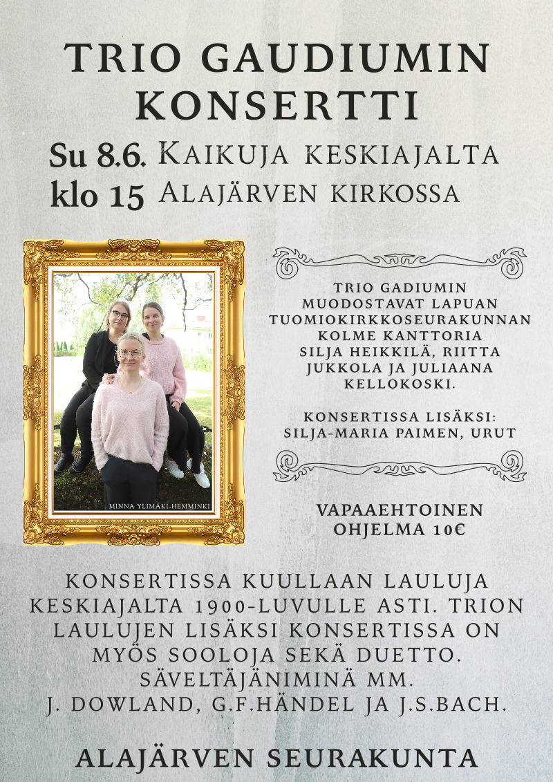 Kaikuja keskiajalta trio gaudiumin konsertti