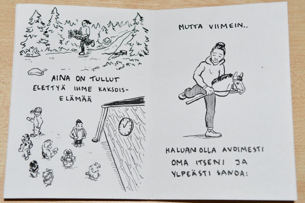 Koivulammen Kepparikaappi-sarjakuvaa.