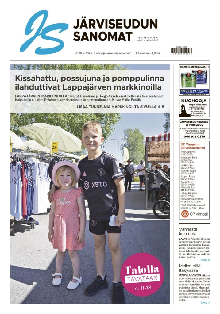 Nyt on hellettä, mutta viileys voisi olla Järviseudun vetovoimatekijä - viikon lehti jälleen täynnä uutisia ja paikallisia tapahtumia!
