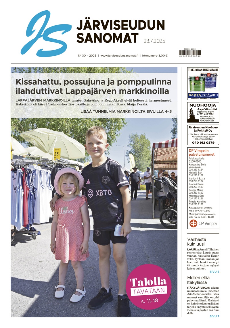 Nyt on hellettä, mutta viileys voisi olla Järviseudun vetovoimatekijä - viikon lehti jälleen täynnä uutisia ja paikallisia tapahtumia!