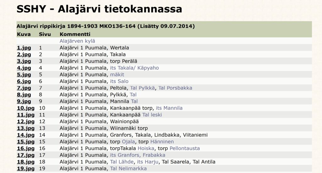 Kuvakaappaus sshyn verkkosivuilta