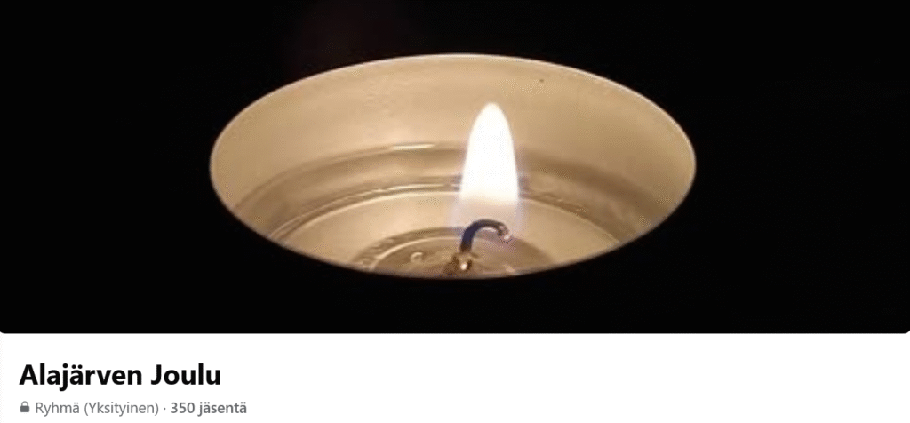 Vuosina, jolloin Alajärven Joulu -lehti ei ilmestynyt, fiilisteltiin joulua saman nimisessä facebook -ryhmässä (kuvakaappaus).