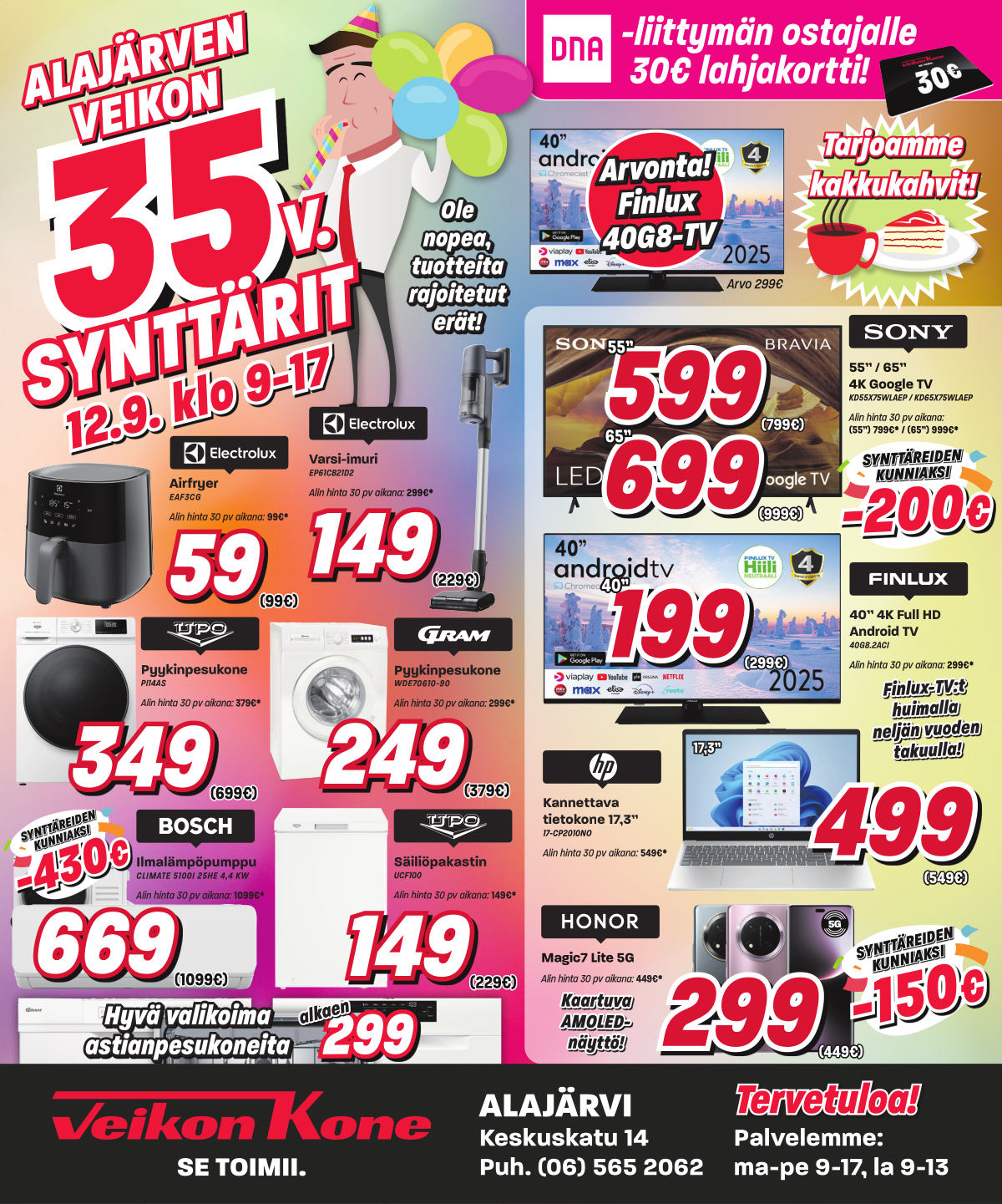 Veikonkone alajarvi 35v synttarit mainossivu
