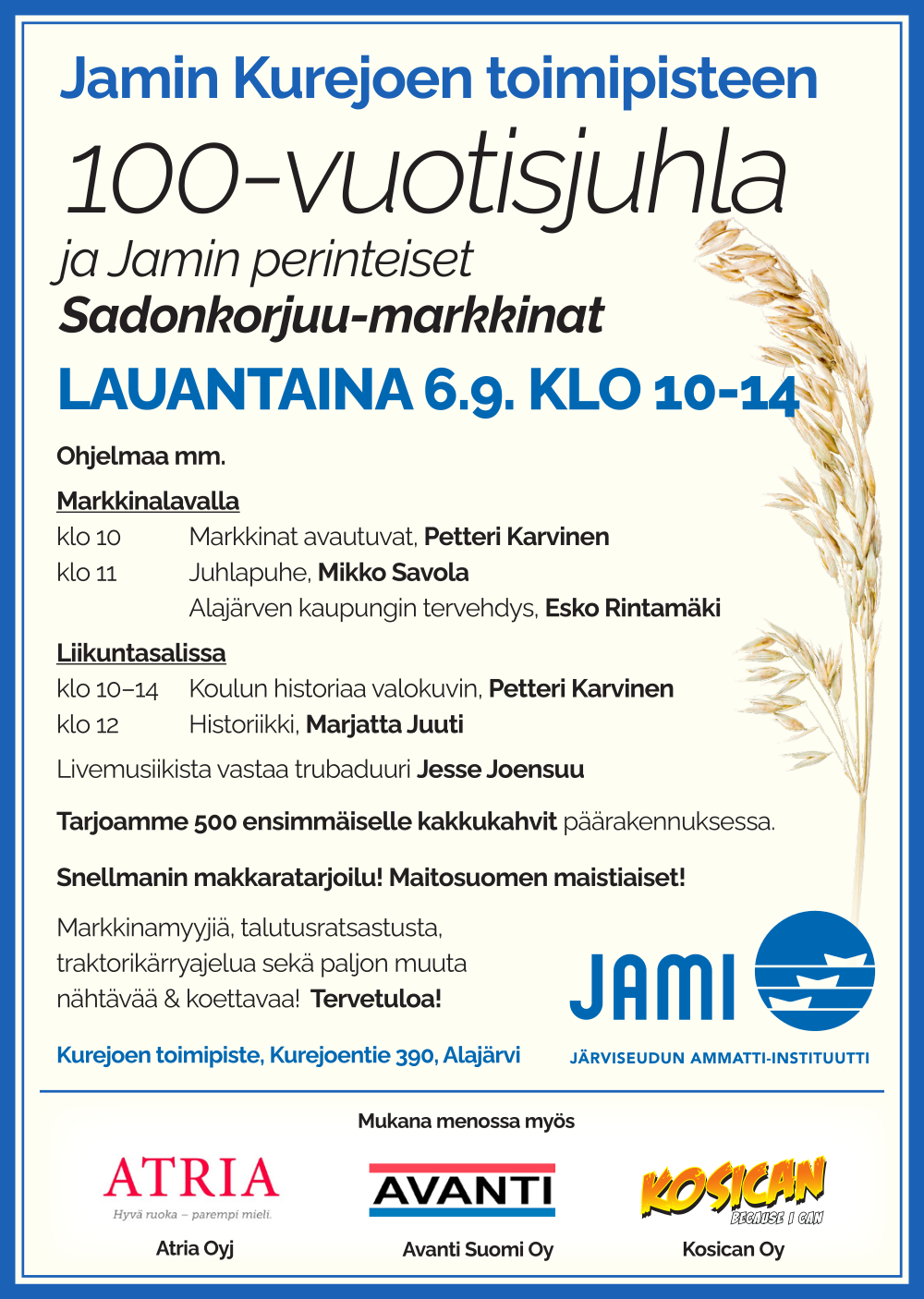 Jami sadonkorjuu tapahtumakuva