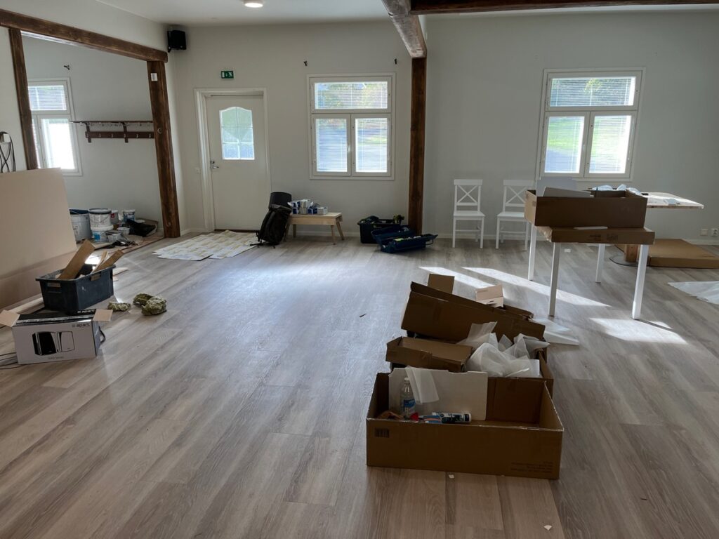 Tuleva ruokasali vaatii vielä työtä ennen käyttöönottoa.