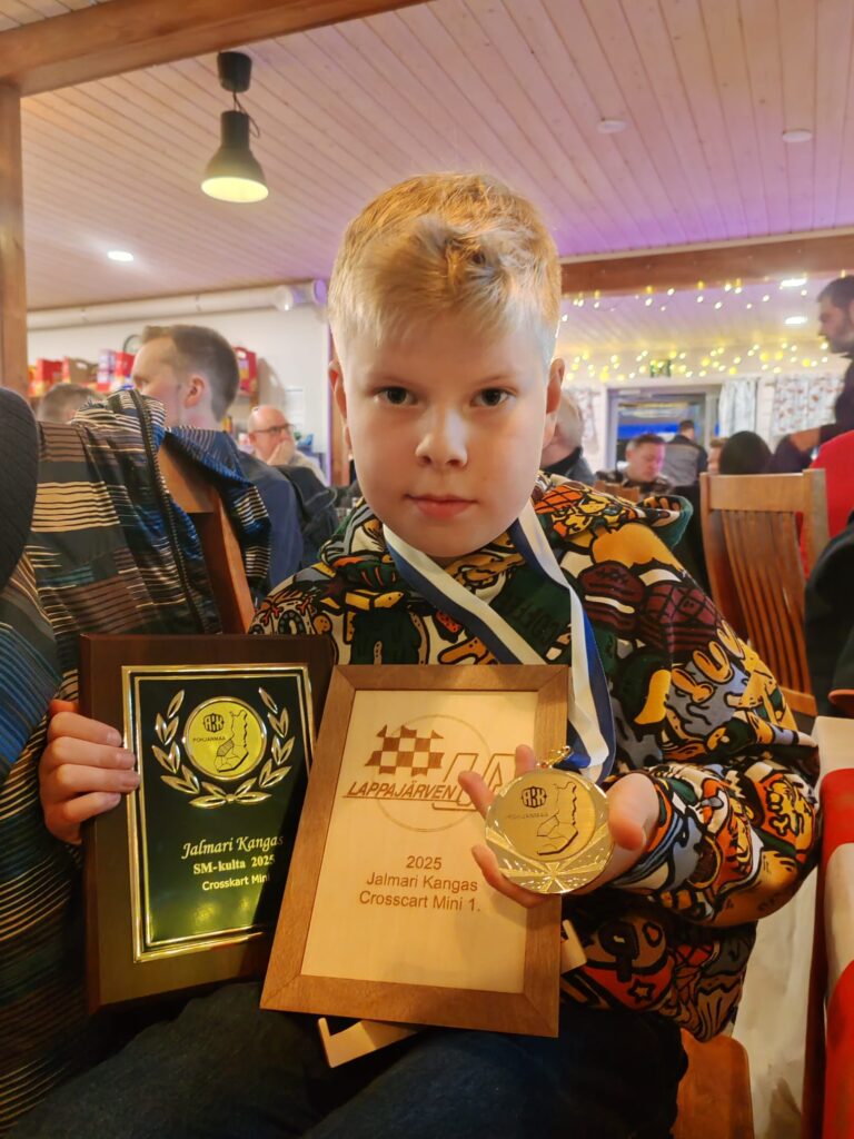 Jalmari Kankaalle tuli menestystä Crosskart Mini -luokasta. Kuva: Lappajärven UA.
