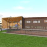 Evijärven uuden koulun rakentaminen alkaa ensi kesänä - poimintoja uutisviikon varrelta Havainnekuva Evijärven uuden koulun etupihasta.