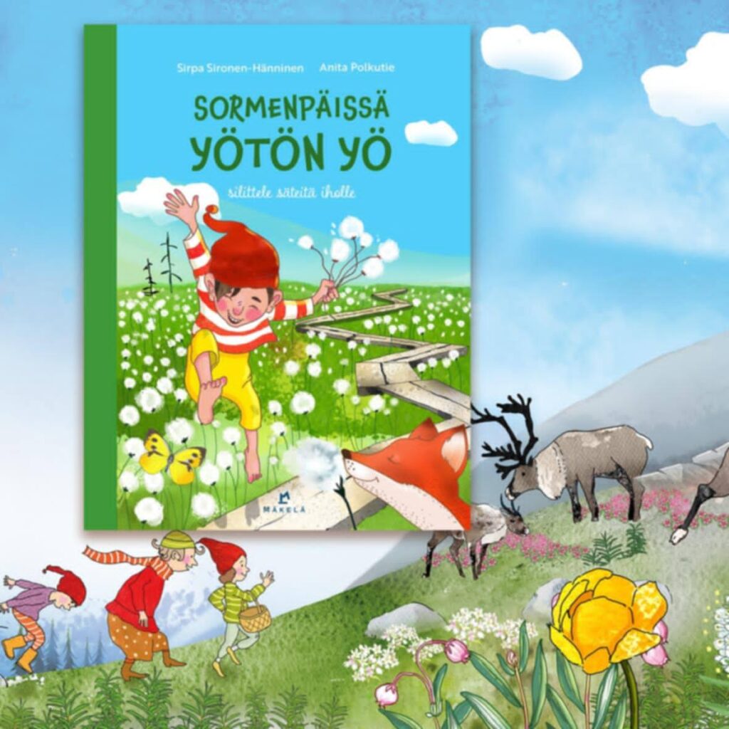 Huhtikuussa ilmestyy kolmas satusivelykirja Sormenpäissä yötön yö.