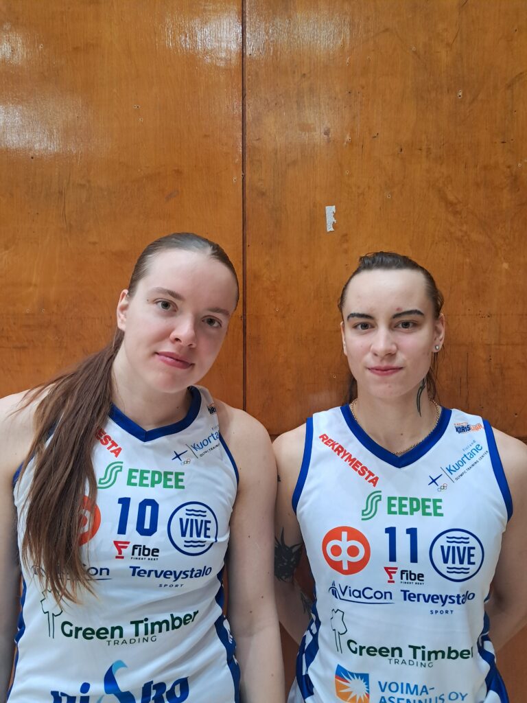 Silja Viita ja Carolina Kert olivat vireessä, kun Veto haki vieraspisteet Helsingistä. Kuva: ViVe.