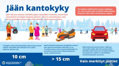 Jäällä liikkuessa kannattaa olla tietoinen omasta ja jään kunnosta, muistuttaa SUH.