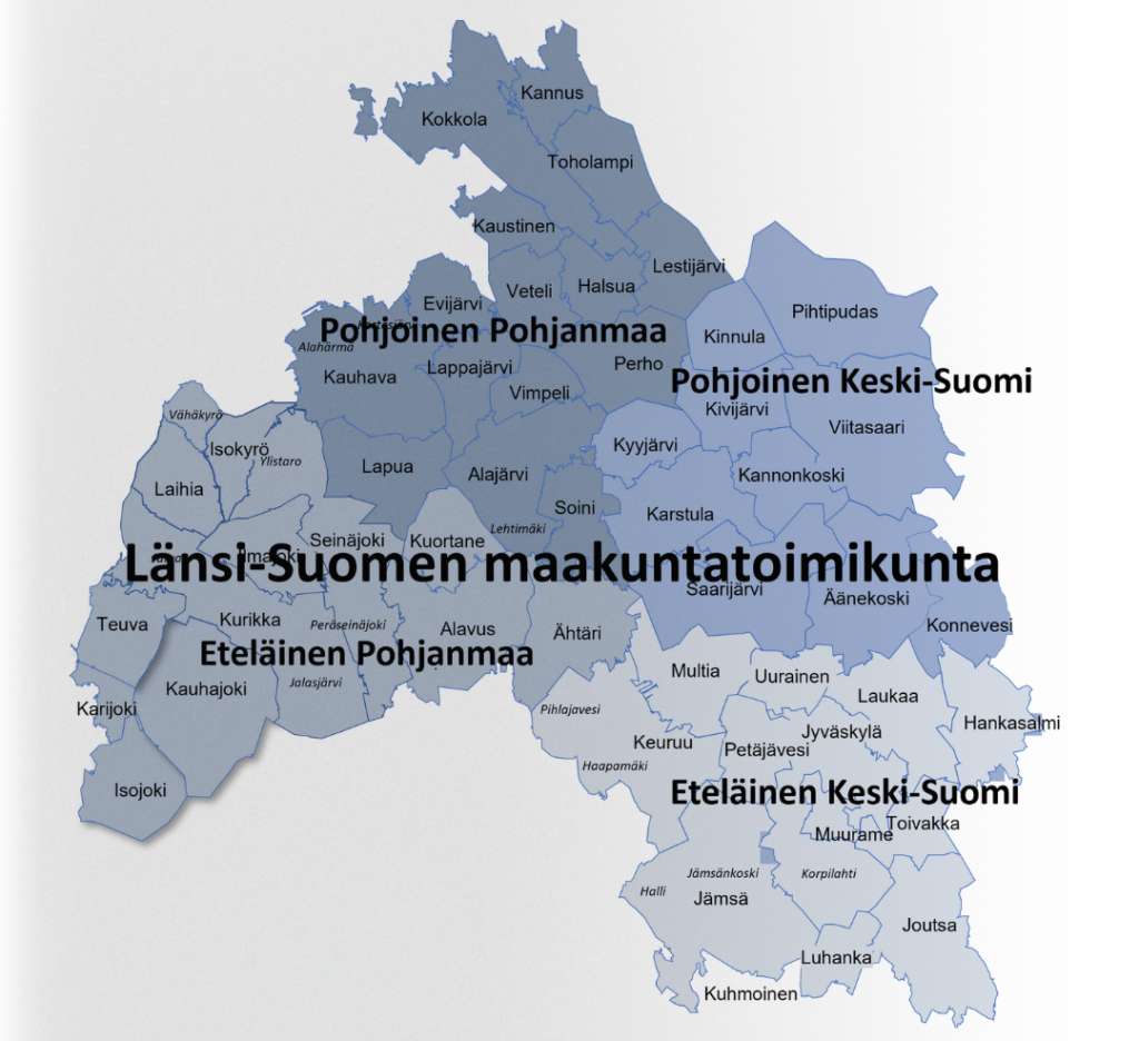 Vapepa alueet Länsi Suomi