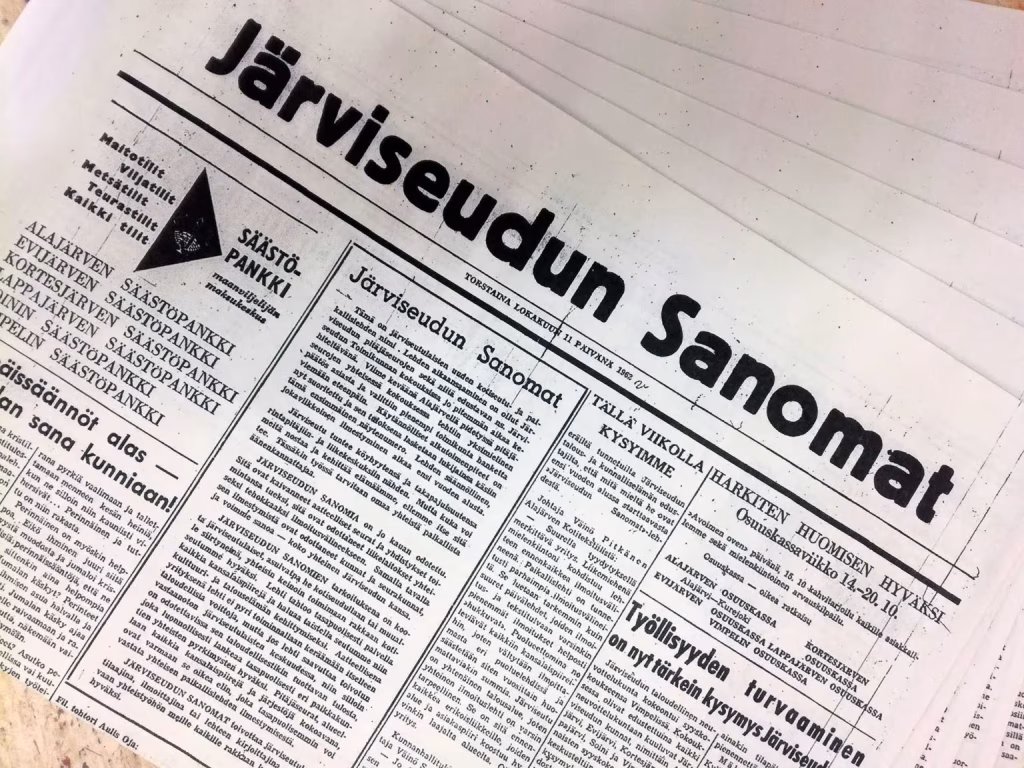 Ensimmäinen Järviseudun Sanomat julkaistiin 11.10.1962.