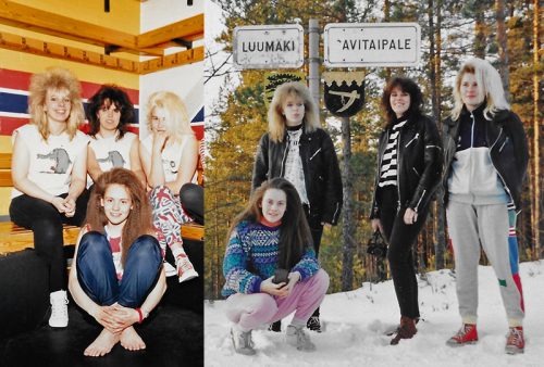Evijärveläinen Lukion pojat sai 80-luvulla itseäänityksensä Rocktulva-lähetykseen. Yhtyeessä soittivat Elina Försti (rummut), Liisa Mäkelä (basso), Merja Koskela (kitara, laulu) ja Jaana Eikkula (kitara, taustalaulu). Kuva Botnia Beat -sivustolta.