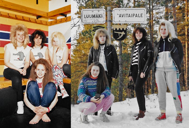 Evijärveläinen Lukion pojat sai 80-luvulla itseäänityksensä Rocktulva-lähetykseen. Yhtyeessä soittivat Elina Försti (rummut), Liisa Mäkelä (basso), Merja Koskela (kitara, laulu) ja Jaana Eikkula (kitara, taustalaulu). Kuva Botnia Beat -sivustolta.