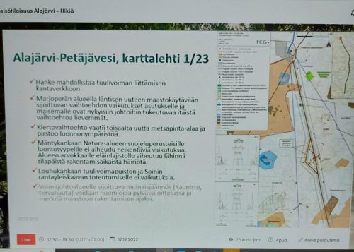 Alajärvi - Hikiä -voimajohtohankkeen ympäristövaikutusselvityksestä kerrottiin yleisölle maanantaina.